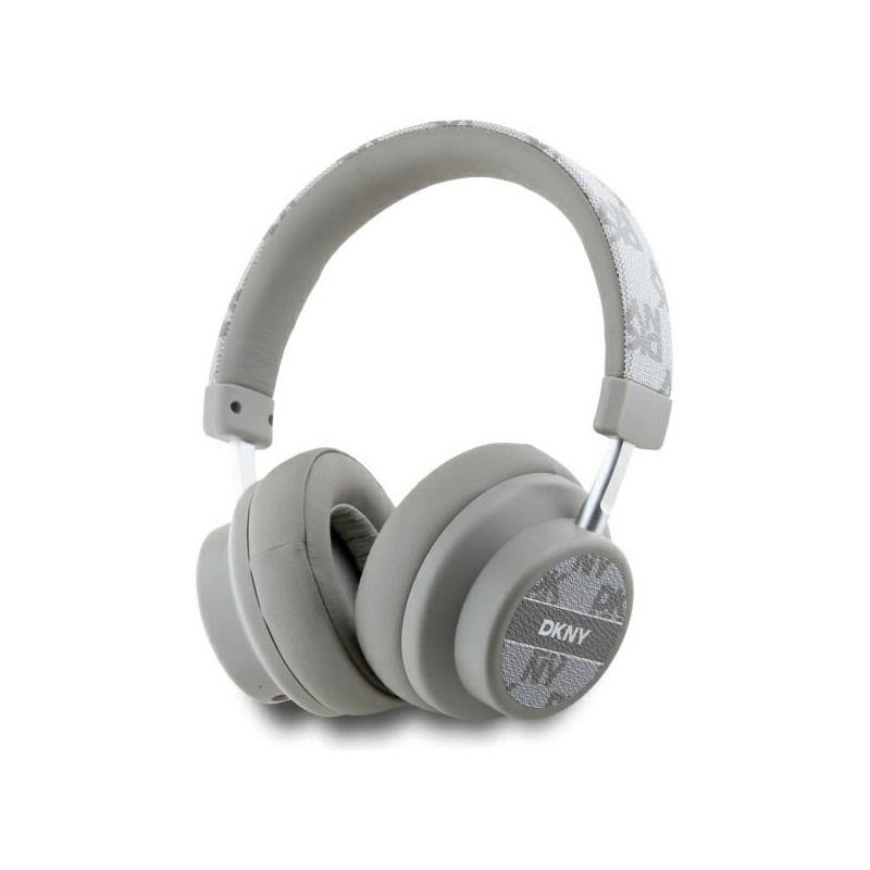 DKNY Casque Bluetooth beige motif à carreaux