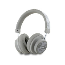 DKNY Casque Bluetooth beige motif à carreaux
