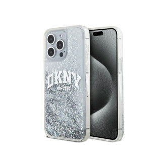 DKNY iPhone 15 Pro Max white hardcase Liquid Glitter Big Logo