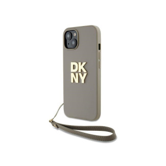 DKNY Coque beige pour iPhone 13/14/15 avec sangle et logo