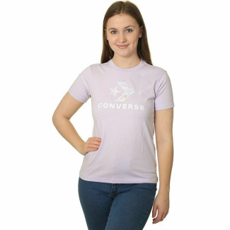 Maglia a Maniche Corte Donna Converse Seasonal Star Chevron Lavanda