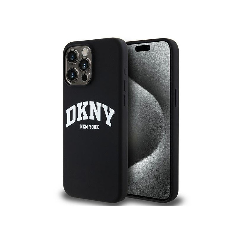 DKNY Coque noire pour iPhone 13 Pro Max silicone liquide logo imprimé blanc DKNY Coque noire pour iPhone 13 Pro Max silicone liquide logo imprimé blanc