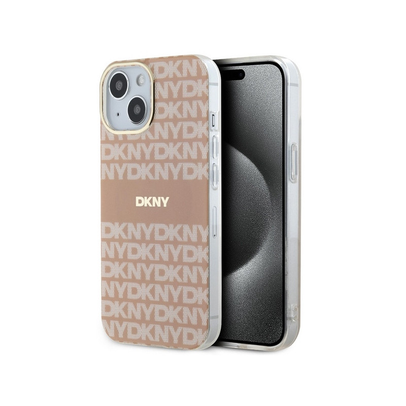DKNY Coque rigide rose IML mono & rayures MagSafe pour iPhone 13/14/15 DKNY Coque rigide rose IML mono & rayures MagSafe pour iPhone 13/14/15