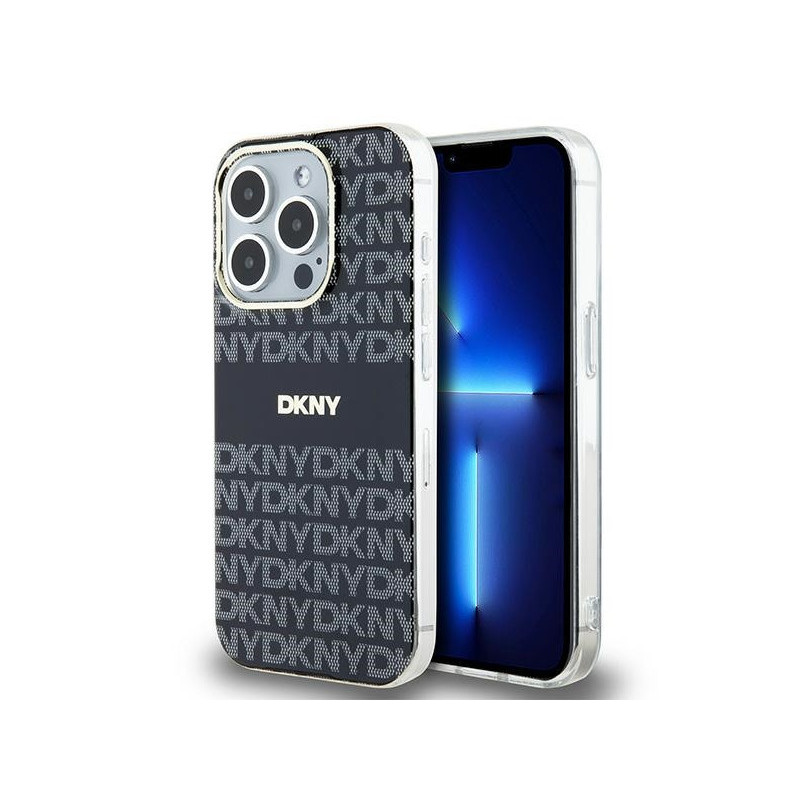 DKNY Coque noire pour iPhone 14 Pro rigide IML mono & rayures MagSafe DKNY Coque noire pour iPhone 14 Pro rigide IML mono & rayures MagSafe