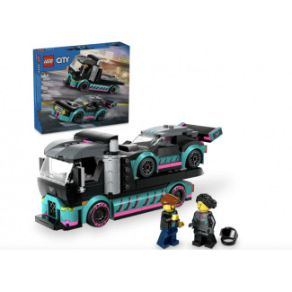 LEGO City - La voiture de course et le camion de transport de voitures (60406)
