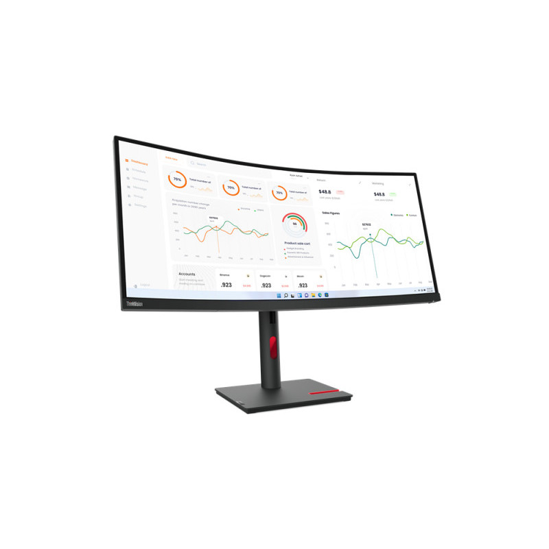 Lenovo 34 ThinkVision T34w-30 Ecran LED incurvé - 63D4GAT1EU Lenovo 34 ThinkVision T34w-30 Ecran LED incurvé - 63D4GAT1EU