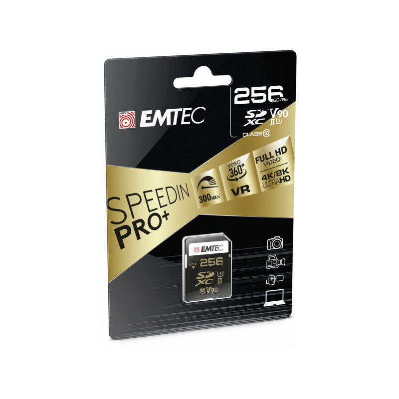 Emtec memory card SDXC 256GB SpeedIN PRO+ CL10 4K/8K Ultra HD Emtec memory card SDXC 256GB SpeedIN PRO+ CL10 4K/8K Ultra HD