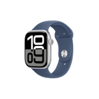 Apple Watch Series 10 46mm GPS Aluminium Silver M/L Denim MWWM3QF/A
