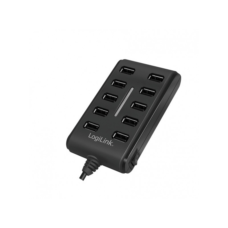 LogiLink USB 2.0 Hub 10-Port with ON/OFF Switch Black UA0125
