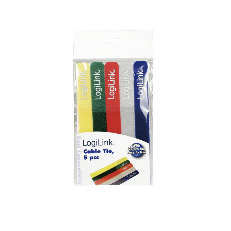 LogiLink Cable ties (Velcro) PA66 x 5 mixed color W20mm L180mm KAB0008 LogiLink Cable ties (Velcro) PA66 x 5 mixed color W20mm L180mm KAB0008