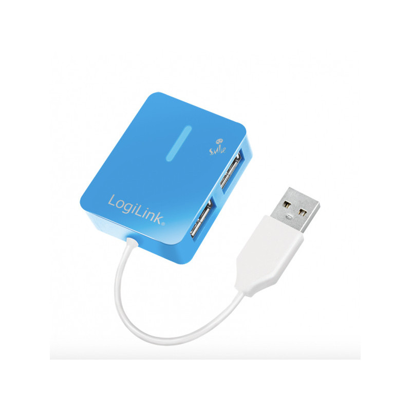 LogiLink USB 2.0 Hub 4-Port Smile Blue UA0136 LogiLink USB 2.0 Hub 4-Port Smile Blue UA0136
