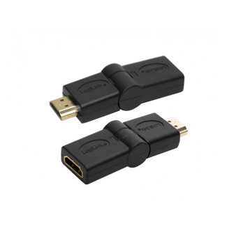 LogiLink HDMI Adapter A/M to A/F 180° for bending 4K/30 Hz Black AH0011
