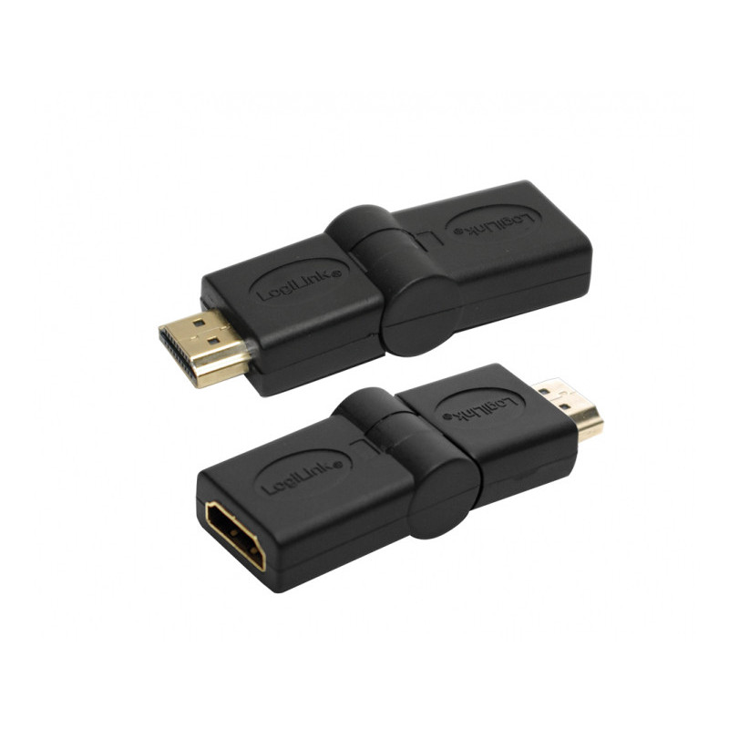 LogiLink HDMI Adapter A/M to A/F 180° for bending 4K/30 Hz Black AH0011 LogiLink HDMI Adapter A/M to A/F 180° for bending 4K/30 Hz Black AH0011
