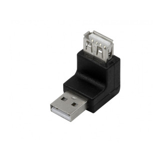 LogiLink USB 2.0 Adapter USB-A/M to A/F 270° Angled Black AU0027