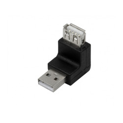 LogiLink USB 2.0 Adapter USB-A/M to A/F 270° Angled Black AU0027