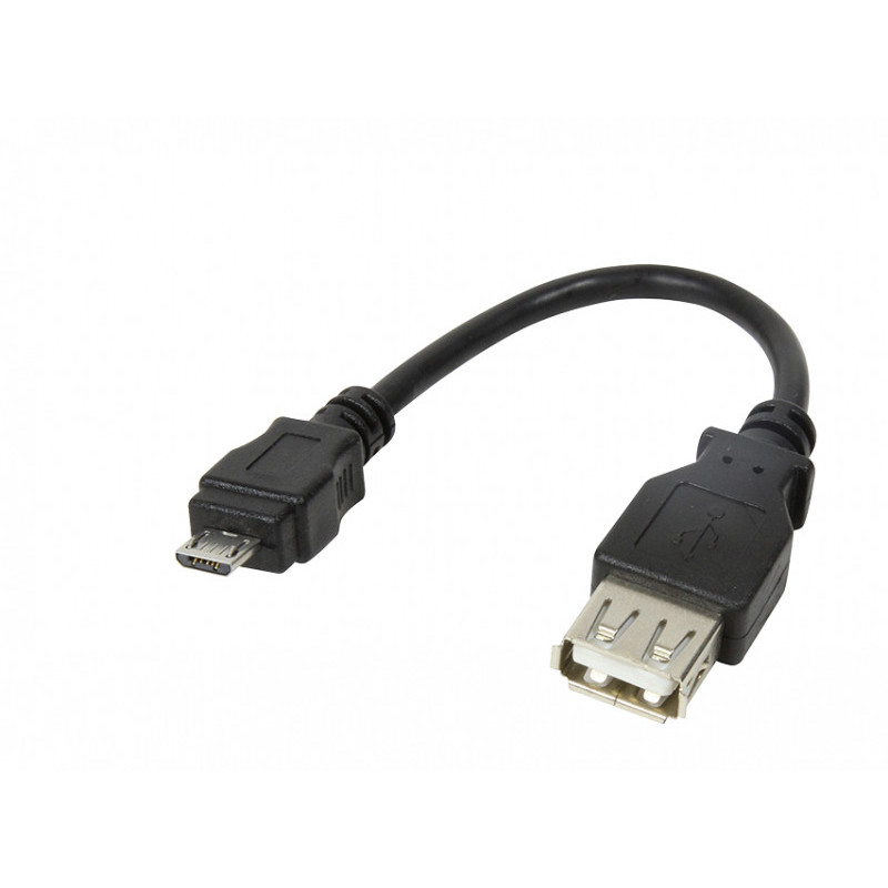 LogiLink USB 2.0 adapter Micro-USB/M to USB-A/F 0.1m Black AU0030
