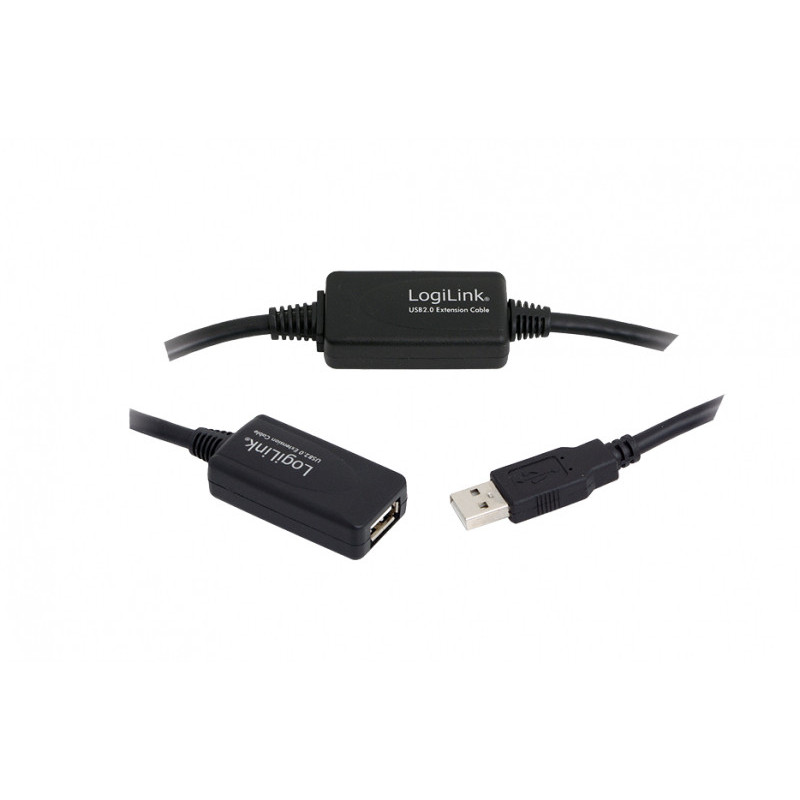 LogiLink USB 2.0 Cable USB-A/M to USB-A/F amplifier 20m Black UA0146 LogiLink USB 2.0 Cable USB-A/M to USB-A/F amplifier 20m Black UA0146