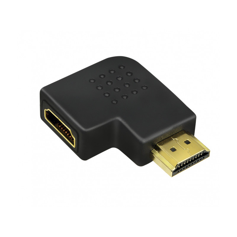 LogiLink HDMI Adapter A/M to A/F 90° Angled flat 4K/30 Hz Black AH0008 LogiLink HDMI Adapter A/M to A/F 90° Angled flat 4K/30 Hz Black AH0008