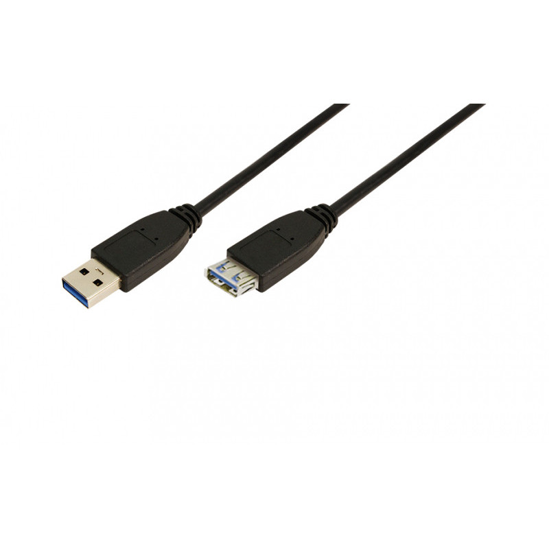 LogiLink USB 3.0 Cable USB-A/M to USB-A/F 1m Black CU0041 LogiLink USB 3.0 Cable USB-A/M to USB-A/F 1m Black CU0041