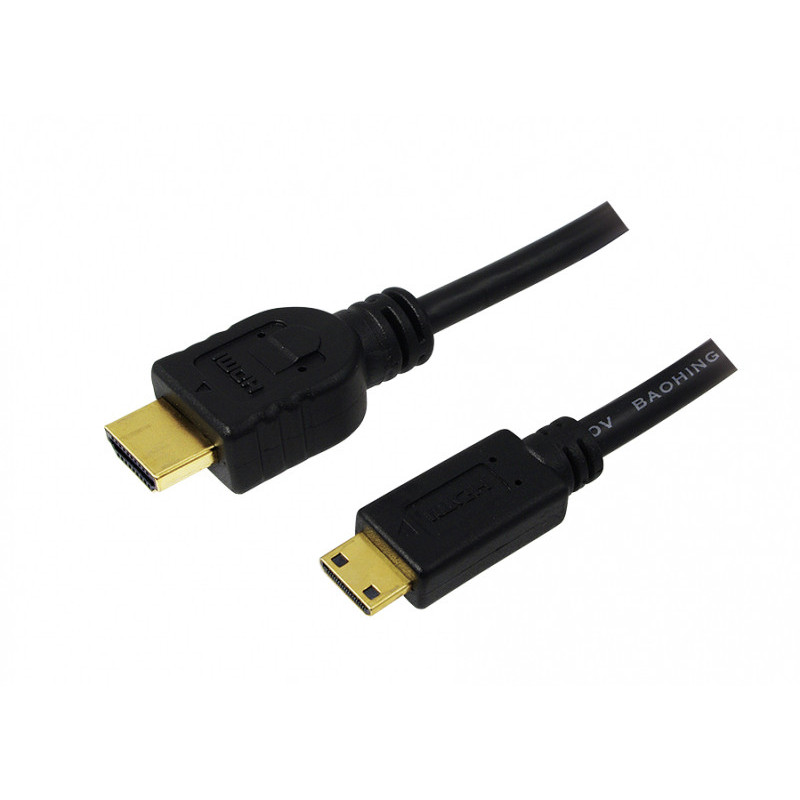 LogiLink HDMI Cable Mini-C/M to A/M 4K/30 Hz 2m Black CH0023