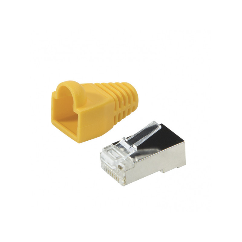 LogiLink RJ45 Modular Plug Cat.5e Shielded set of 100 Yellow Grommet MP0015 LogiLink RJ45 Modular Plug Cat.5e Shielded set of 100 Yellow Grommet MP0015