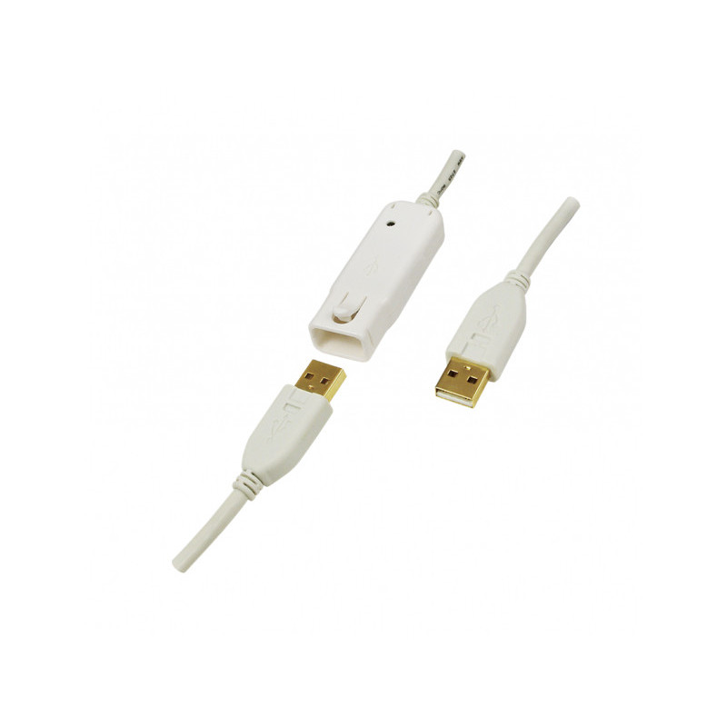 LogiLink USB 2.0 Cable USB-A/M to USB-A/F Amplifier White 12m UA0092 LogiLink USB 2.0 Cable USB-A/M to USB-A/F Amplifier White 12m UA0092