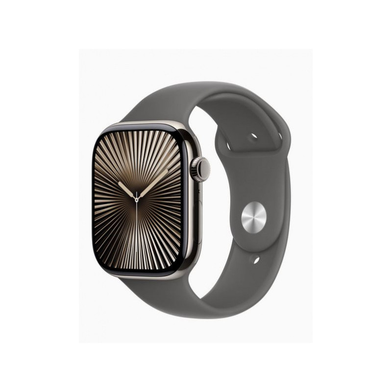 Apple Watch S10 Titane Naturel 46mm GPS+Cell Sport Gris S/M (MWY93QF/A)