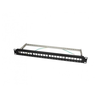LogiLink 19 Patch Panel 24 Keystone modules 1 U unequipped Black ACT107