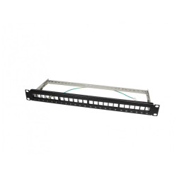 LogiLink 19 Patch Panel 24 Keystone modules 1 U unequipped Black ACT107
