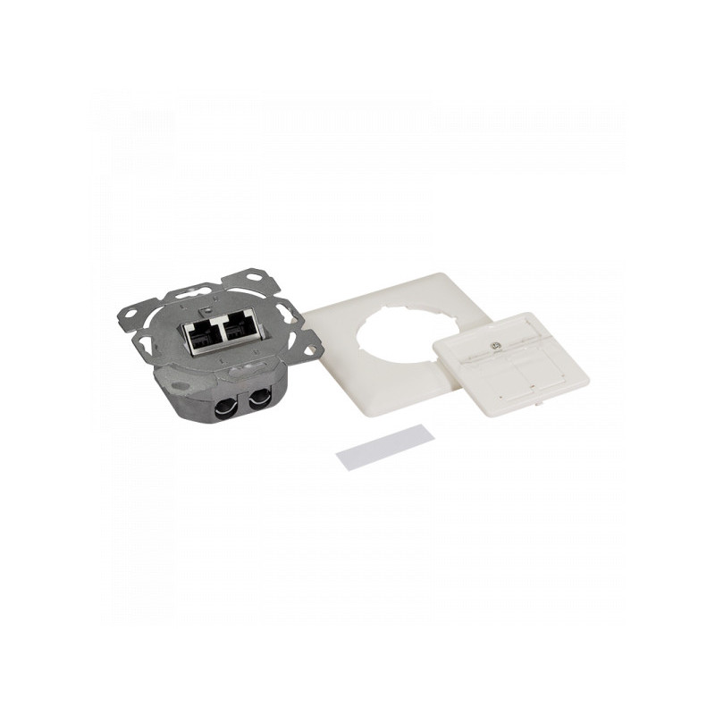 LogiLink Cat.6A network socket UP2x RJ45 shielded pure white NP0128 LogiLink Cat.6A network socket UP2x RJ45 shielded pure white NP0128