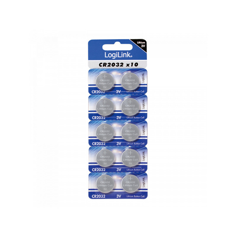 LogiLink Ultra Power CR2032 lithium button cell. 3V. pack of 10 CR2032B10 LogiLink Ultra Power CR2032 lithium button cell. 3V. pack of 10 CR2032B10
