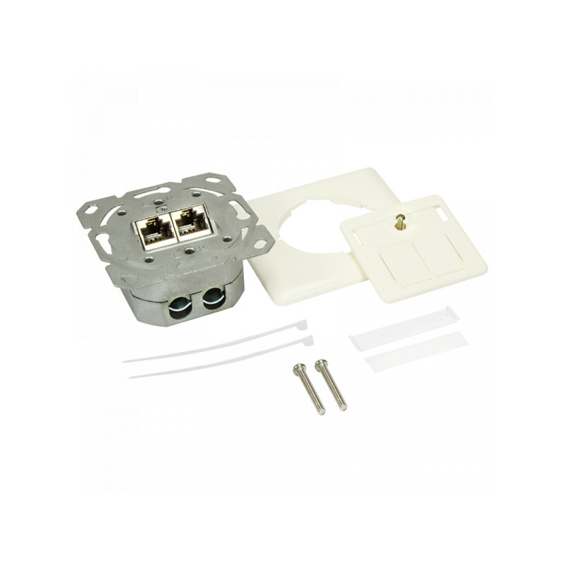 LogiLink Cat.6 network socket UP 2 x RJ45 shielded white NP0023V LogiLink Cat.6 network socket UP 2 x RJ45 shielded white NP0023V