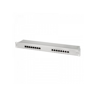 LogiLink Cat.6 patch panel 16 ports shielded. 19 inches. light gray NP0056
