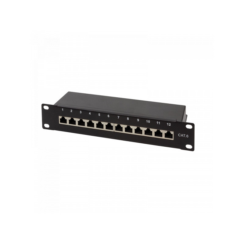 LOGILINK patch panel 10 CAT6 12-port shielded. black NP0046