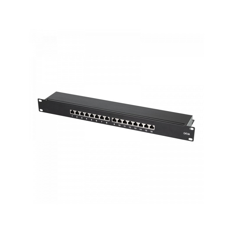 LogiLink Cat.6A Patch Panel 16 ports shielded. 19 inch rack mount NP0076
