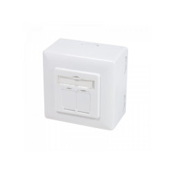LogiLink Cat.6 network socket UP+AP 2xRJ45 shielded white NP0039A