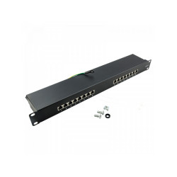 LOGILINK Cat.6 patch panel 16 ports shielded 19 inch black NP0057