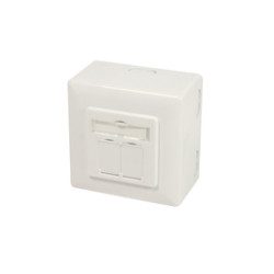 LogiLink Cat.6A universal connection box UP+AP 2x RJ45 STP. white NP0124