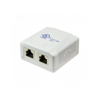 LOGILINK socket Cat.6A connection box surface box 2x RJ45 STP NP0074