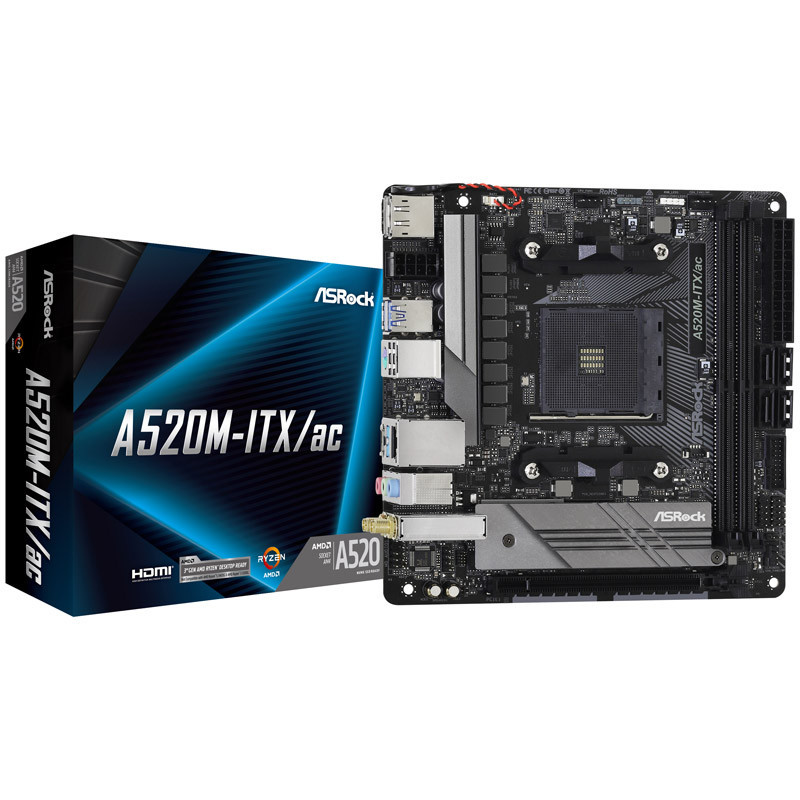 AM4 ASRock A520M-ITX/AC ITX 90-MXBDG0-A0UAYZ 