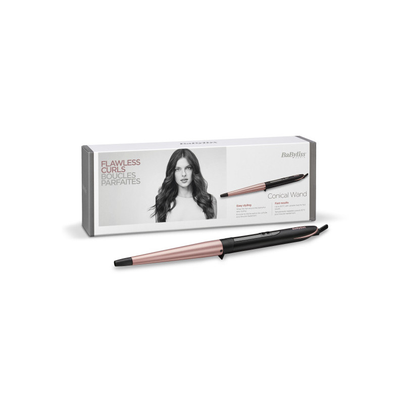 BaByliss Conical Wand Curling Wand Black/Pink C454E BaByliss Conical Wand Curling Wand Black/Pink C454E