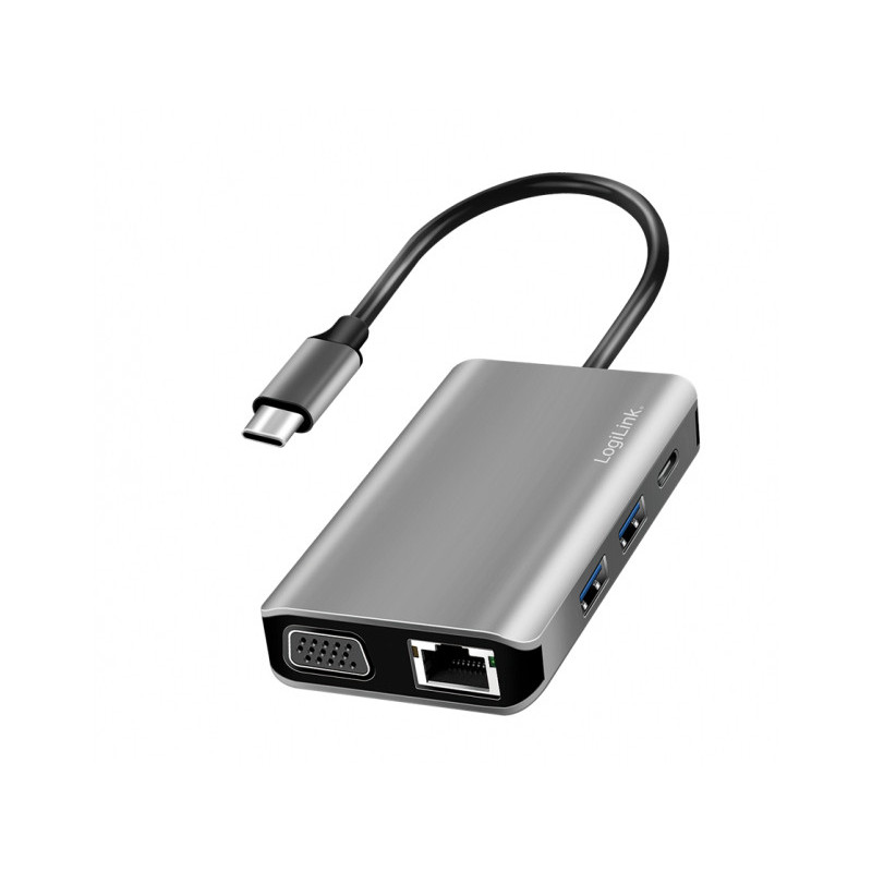 LogiLink USB 3.2 Gen1-Dockingstation USB-C 7-Port PD Anthrazit UA0410 LogiLink USB 3.2 Gen1-Dockingstation USB-C 7-Port PD Anthrazit UA0410