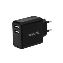 LogiLink dual USB Socket Adapter 2x USB-A 12W Black PA0210