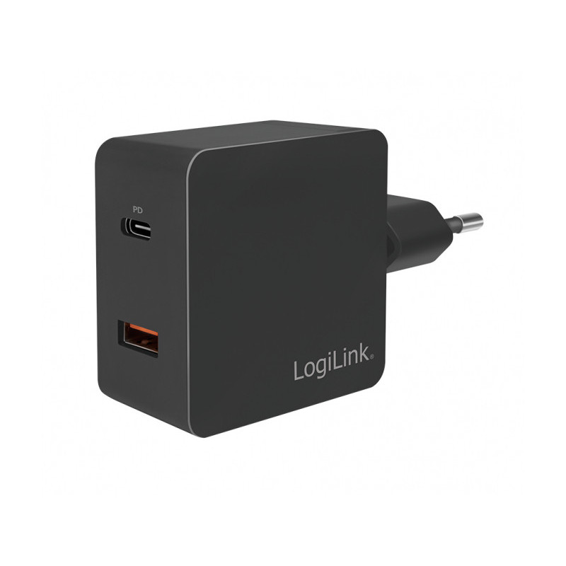 LogiLink Dual USB Charging Adapter 1xUSB-C (PD) & 1xUSB-A (QC) 18W PA0220