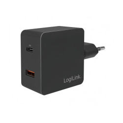 LogiLink Dual USB Charging Adapter 1xUSB-C (PD) & 1xUSB-A (QC) 18W PA0220