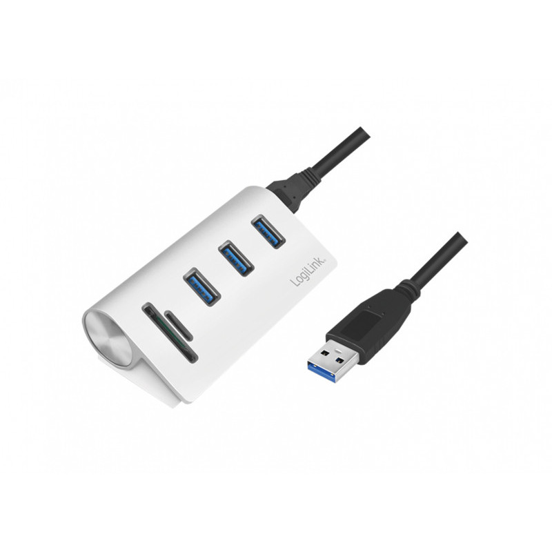 LogiLink USB 3.0 hub 3 Port Card Reader SD/microSD Aluminum Housing CR0045 LogiLink USB 3.0 hub 3 Port Card Reader SD/microSD Aluminum Housing CR0045