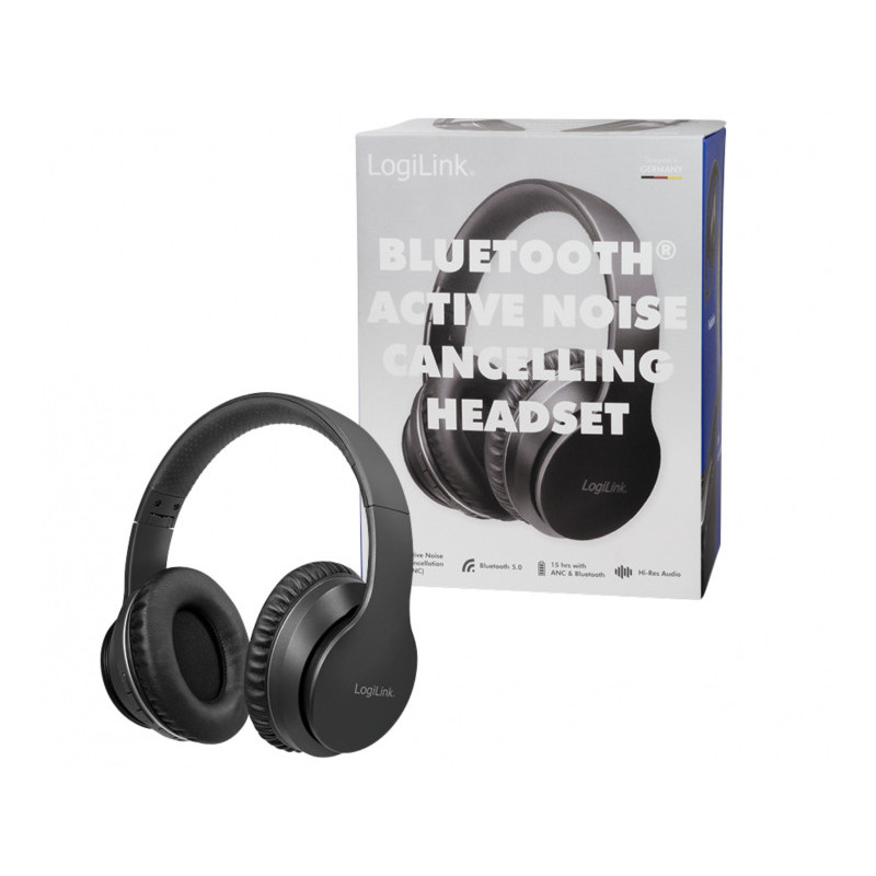 LogiLink Bluetooth Active Noise Cancelling Headset Black BT0053 LogiLink Bluetooth Active Noise Cancelling Headset Black BT0053