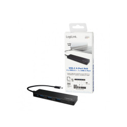 LogiLink Very Slim USB 3.2 Gen1x1 USB-C 4-Port Hub Black UA0311