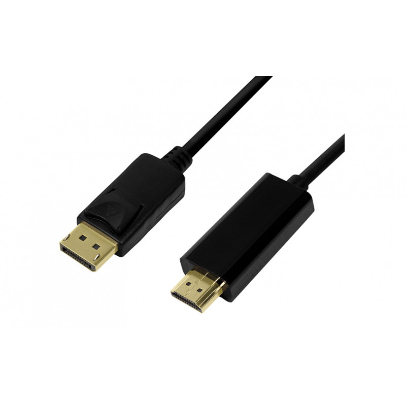 LogiLink DisplayPort Cable DP/M to HDMI-A/M 4K/30 Hz 2m Black CV0127 LogiLink DisplayPort Cable DP/M to HDMI-A/M 4K/30 Hz 2m Black CV0127