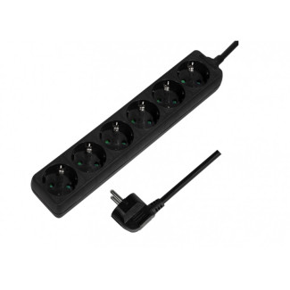 LogiLink Power Strip 6-way 6x CEE 7/3 1.5m Black LPS238B